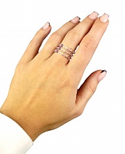 картинка Тройное Элитное кольцо Из натурального камня Флюорит от магазина Wolves