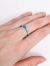 картинка Элитное кольцо Из натурального камня Бирюза